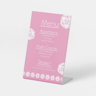 Expositor En L Letrero de pedestal Tabletop Chic en rosa pétalo