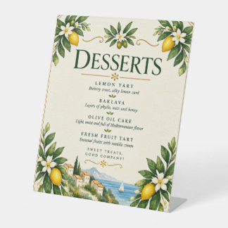 Expositor En L Letrero de Postre de Boda de Limón Mediterráneo |
