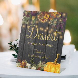 Expositor En L Letrero de postre de boda de madera rústica de oto