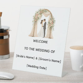 Expositor En L Letrero de recepción de boda personalizado para no