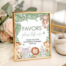 Letrero de Recuerdos de Baby Shower Safari