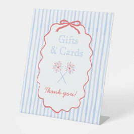 Expositor En L Letrero de regalos y tarjetas del 4 de julio a ray