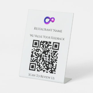 Expositor En L Letrero de retroalimentación del cliente QR