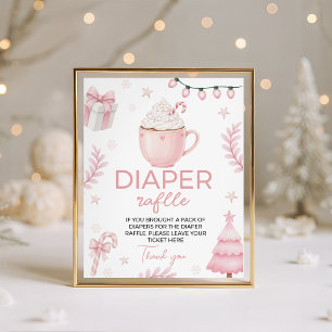 Expositor En L Letrero de Rifa de Pañales para Baby Shower de Inv