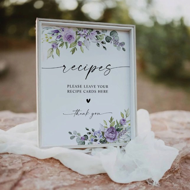 Expositor En L Letrero de Tarjeta de Receta de Flores Violetas Ro (Subido por el creador)