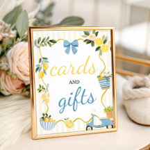 Letrero de tarjetas y regalos Ciao Baby Lemon