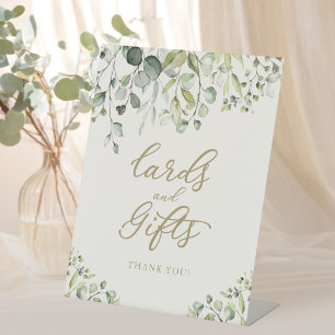Expositor En L Letrero de Tarjetas y Regalos de Acuarela Verde