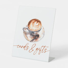 Expositor En L Letrero de tarjetas y regalos de amor de café está
