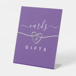 Expositor En L Letrero de Tarjetas y Regalos de Boda Morado