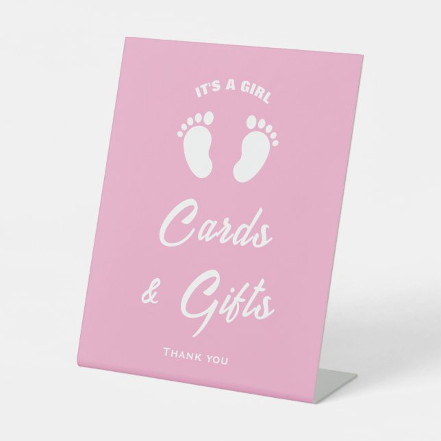 Expositor En L Letrero de tarjetas y regalos para baby shower ros (Anverso)