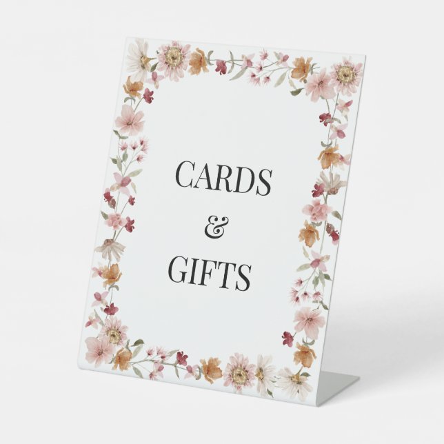 Expositor En L Letrero de Tarjetas y Regalos Rústicos (Anverso)