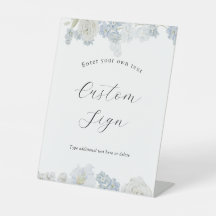 Letrero de texto personalizado Blue Blossoms
