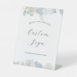 Expositor En L Letrero de texto personalizado Blue Blossoms