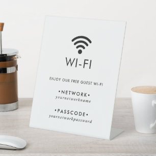 Expositor En L Letrero de Wi-Fi para invitados minimalista modern