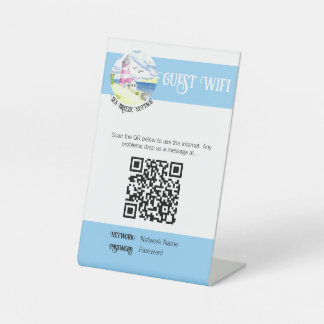 Expositor En L Letrero de WiFi para huéspedes de Airbnb con acuar