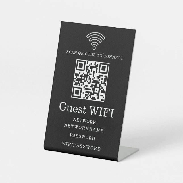 Expositor En L Letrero de Wifi para Invitados (Anverso)