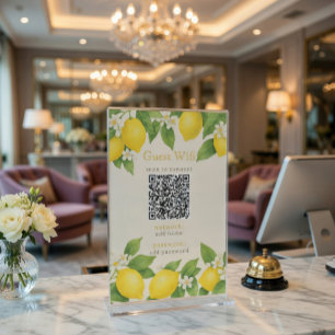 Expositor En L Letrero de WiFi para invitados con código QR decor