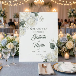 Expositor En L Letrero Floral de Bodas con Rosas Salvia