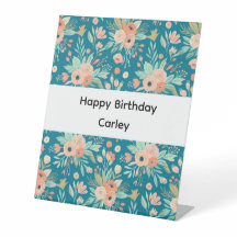 Letrero Floral de Cumpleaños para Niña
