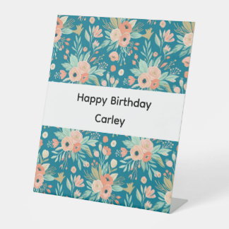 Expositor En L Letrero Floral de Cumpleaños para Niña