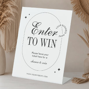 Expositor En L Letrero Minimalista de Mesa para Sorteo de Negocio