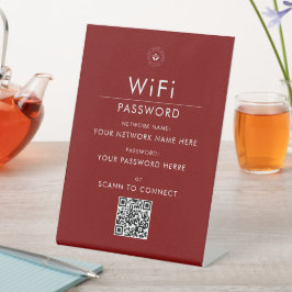 Expositor En L Letrero moderno personalizado de código QR de Wi-F