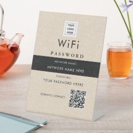Expositor En L Letrero moderno personalizado de código QR de Wi-F