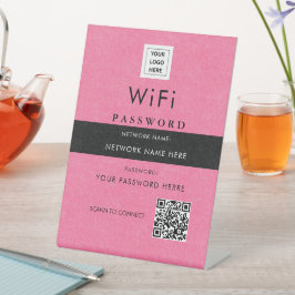 Expositor En L Letrero moderno personalizado de código QR de Wi-F