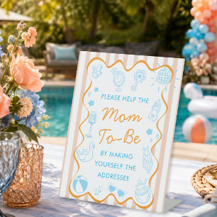 Expositor En L Letrero Para Dirección De Sobre De Baby Shower En