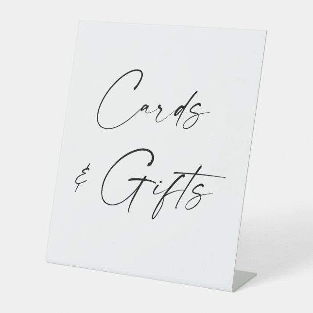 Expositor En L Letrero para mesa de bodas Rustic Cards & Gifts (Anverso)