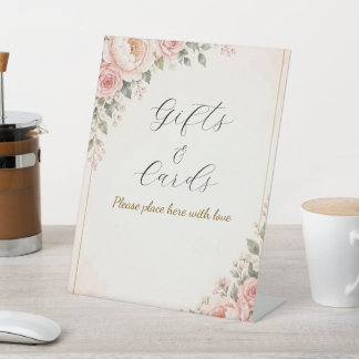 Expositor En L Letrero para mesa de regalos y tarjetas para despe