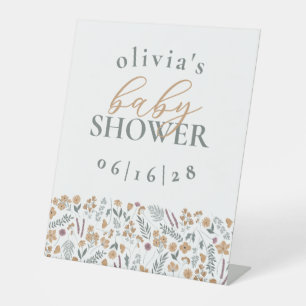 Expositor En L Letrero para pedestal de baby shower de flores sil
