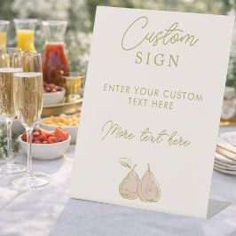 Expositor En L Letrero Personalizado para Desayuno Nupcial Sage G