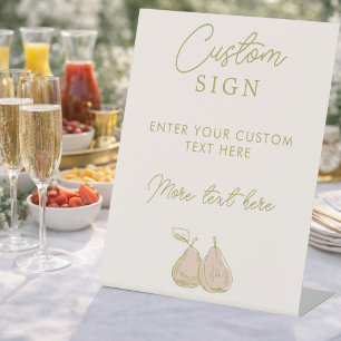 Expositor En L Letrero Personalizado para Desayuno Nupcial Sage G