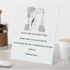 Expositor En L Letrero Personalizado para Recepción de Boda