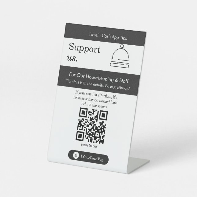 Expositor En L Letrero QR Code de Soporte en Negrita (Anverso)