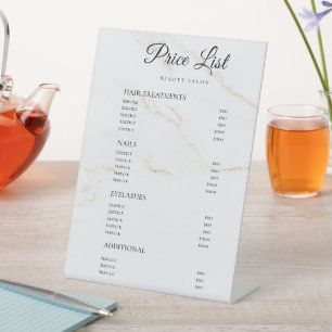 Expositor En L Letreros de mesa de lista de precios de Monograma 