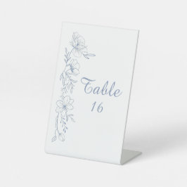 Expositor En L Letreros de Mesa para Boda Flores Azules Felices