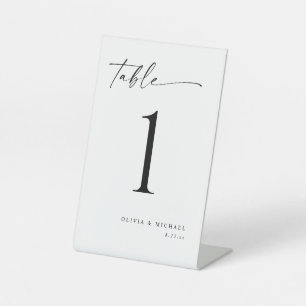 Expositor En L Letreros de Número de Mesa de Bodas con Caligrafía
