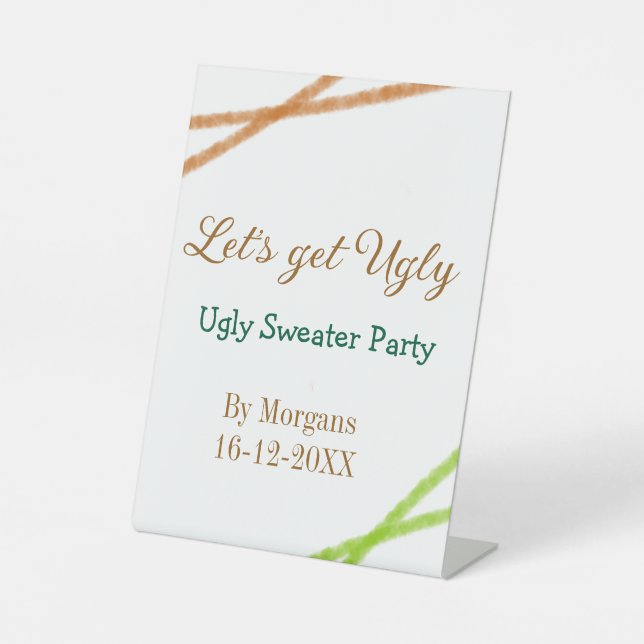 Expositor En L Let's get ugly Christmas ugly sweater Partyorange  (Anverso)