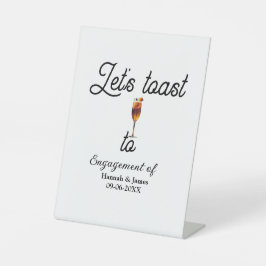 Expositor En L Let's toast to engagement party name date glass
