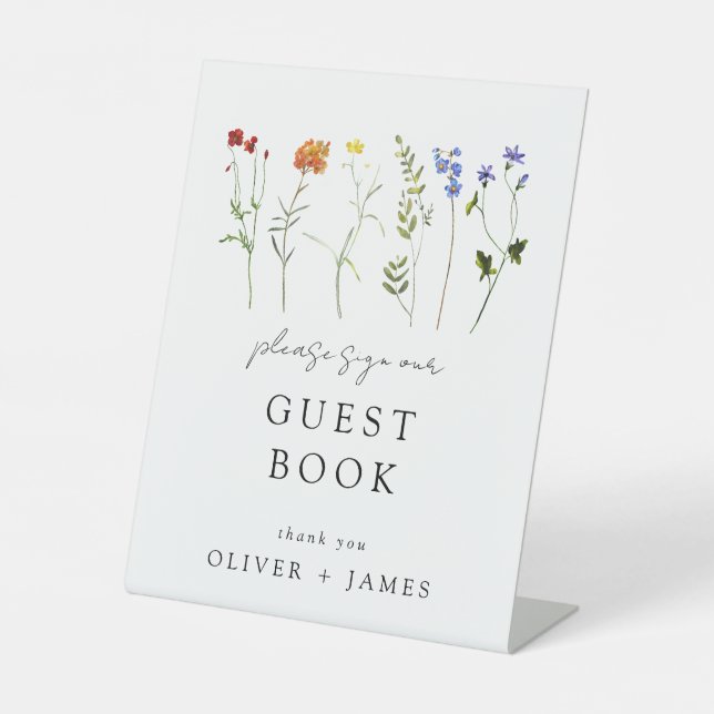 Expositor En L Libro de Boda Floral del Orgullo LGBTQ (Anverso)