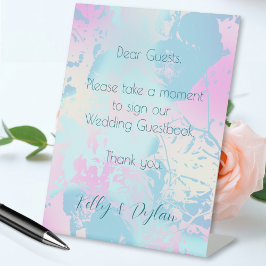 Expositor En L Libro de firmas de boda con pasteles abstractos mo