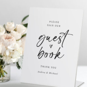 Expositor En L Libro de firmas de boda minimalista moderno con le