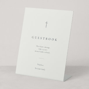 Expositor En L Libro de firmas de cruz cristiana minimalista Grac