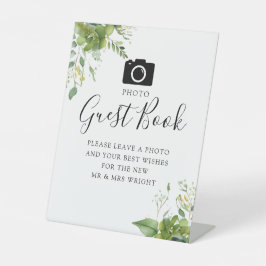 Expositor En L Libro de Firmas de Fotos Verde Botánico Boda
