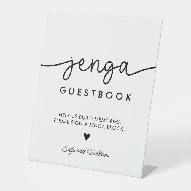 Expositor En L Libro de firmas Jenga para boda (Anverso)