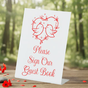 Expositor En L Libro de Firmas para Invitados de Boda Boho Corazó