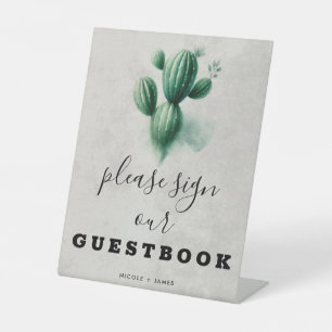 Expositor En L Libro de firmas para invitados de boda de Cactus V