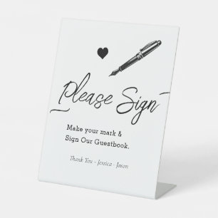 Expositor En L Libro de Firmas para Invitados de Boda Simple Even